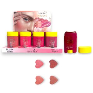 RUBOR EN BARRA 4 TONOS PINK KEY PK044 (BOX X 24 UNIDADES) -50%